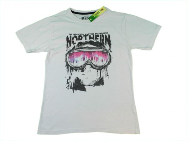 T-Shirt Gr. 146/152 Rebel weiß Snowboarder