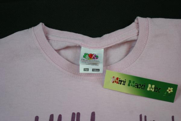 T-Shirt Gr. 116/122 Fruit of the loom rosa Eule Schulkind