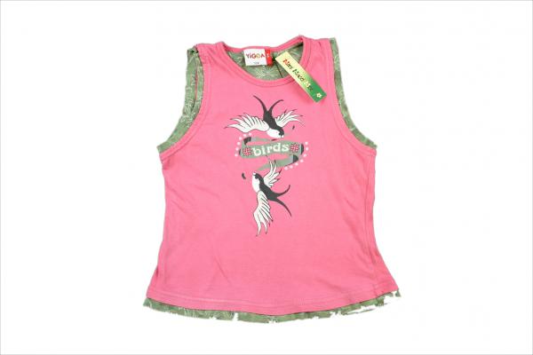 Top Gr. 104/110 Yigga rosa/oliv 2-Lagen-Look birds