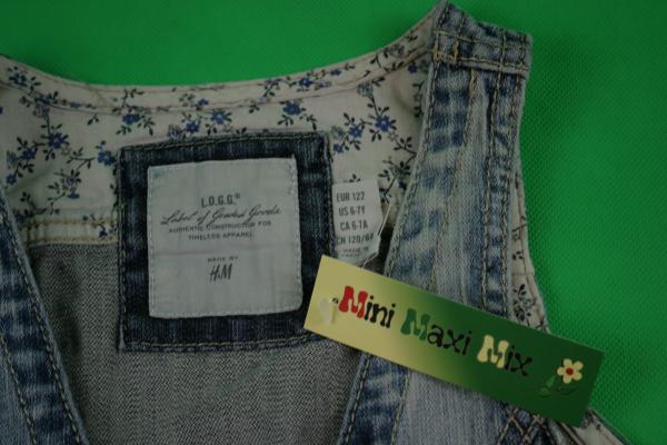 Jeansweste Gr. 116/122 H&M Blümchenmuster