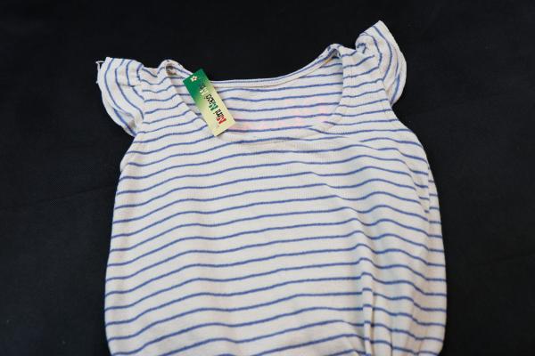 Frotteebody Gr. 104  Zara weiss/blau mit Aufdruck