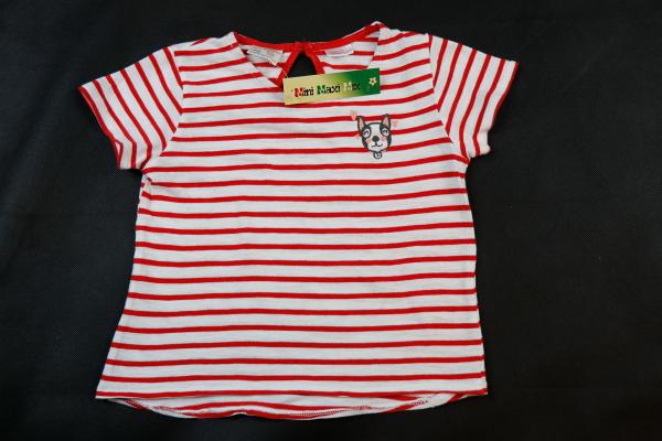 T-Shirt Gr. 92/98 Zara Baby Girl rot/weiß