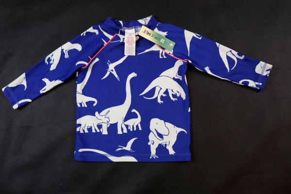 Badeshirt Strandshirt Gr. 74/80 MiniBoden blau mit Dinos