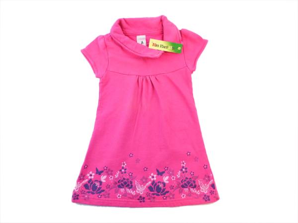 Polokleid Gr. 92/98 C&A rosa mit Blumen Jersey