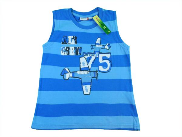 Achselshirt Gr. 122 NKD blau Blockstreifen Flugzeuge