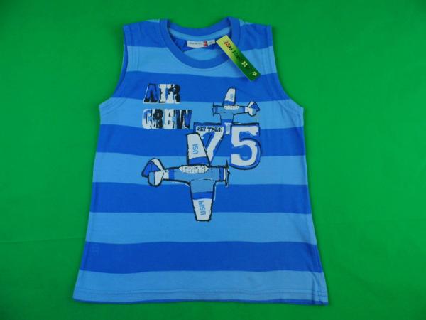 Achselshirt Gr. 122 NKD blau Blockstreifen Flugzeuge