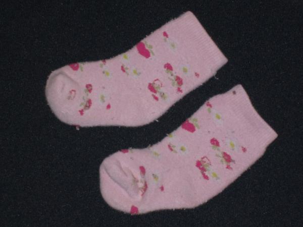 Socken 11cm Gr. 18-19 rosa Blümchen