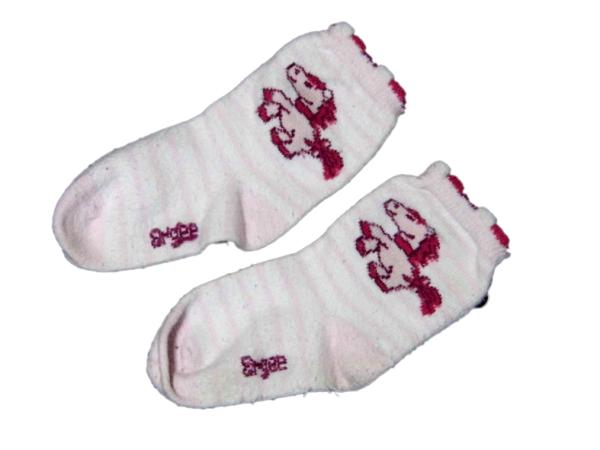 Socken 11cm Gr. 18-19 rosa Pferdchen