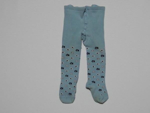 Strumpfhose Gr. 68 hellblau mit Blümchen