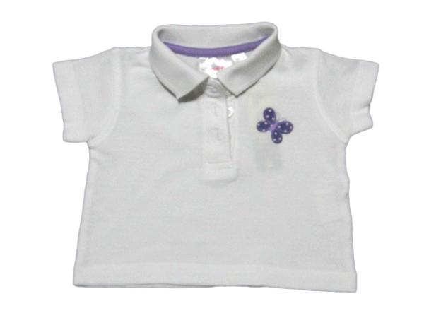 Poloshirt Gr. 50 Aldi weiß mit Schmetterling