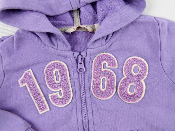 Sweatjacke Gr. 68 Esprit flieder mit Glitzerzahlen