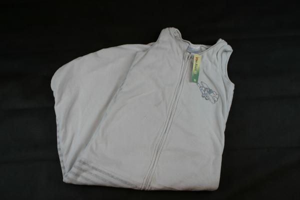 Samtschlafsack Gr. 98/104 Aldi hellblau/grau mit Flugzeug * Zwillinge *