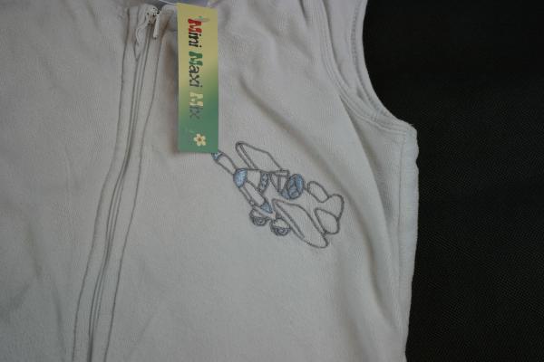 Samtschlafsack Gr. 98/104 Aldi hellblau/grau mit Flugzeug * Zwillinge *
