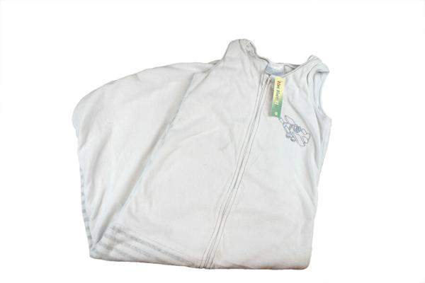 Samtschlafsack Gr. 98/104 Aldi hellblau/grau mit Flugzeug * Zwillinge *