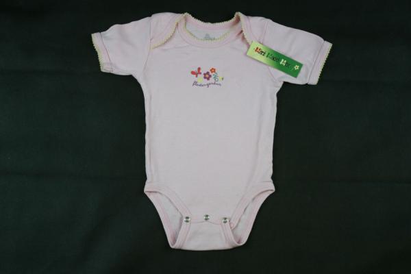 Kurzarmbody Gr. 80 rosa mit Rüschen