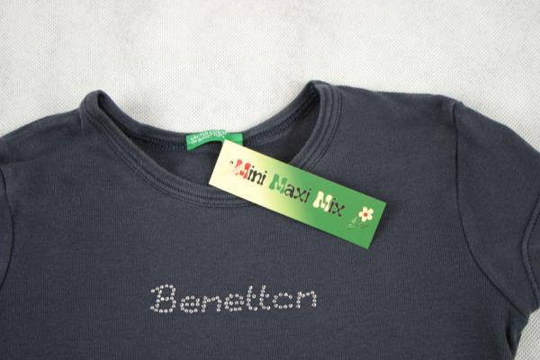 T-Shirt Gr. 92 Benetton dunkelblau Steinchen