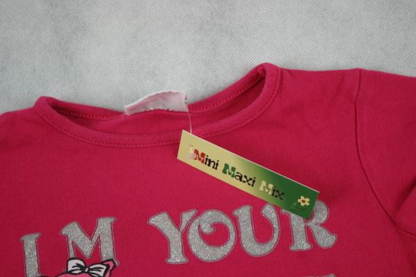 T-Shirt Gr. 80 pink Katzenmotiv Glitzerschrift