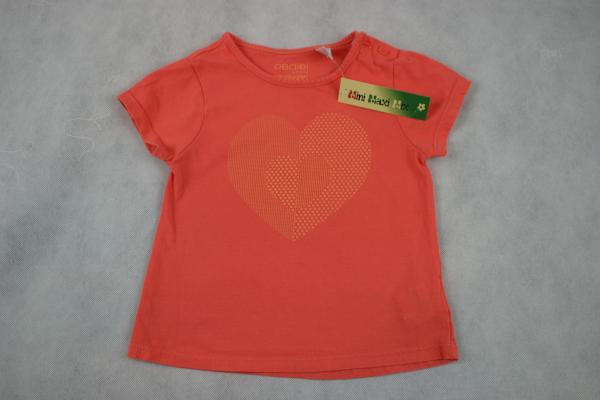 T-shirt Gr. 80 Obaibi – orange – mit Herzdruck