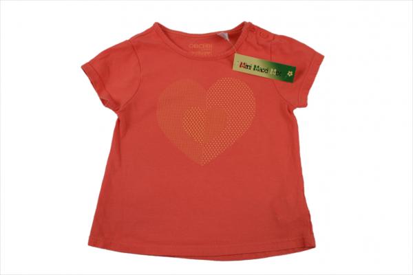 T-shirt Gr. 80 Obaibi – orange – mit Herzdruck