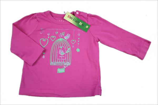 Langarmshirt Gr. 62 Esprit rosa Kultmotiv