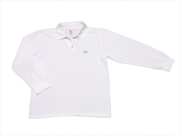 Poloshirt Gr. 140/146 Kumpf weiß langarm