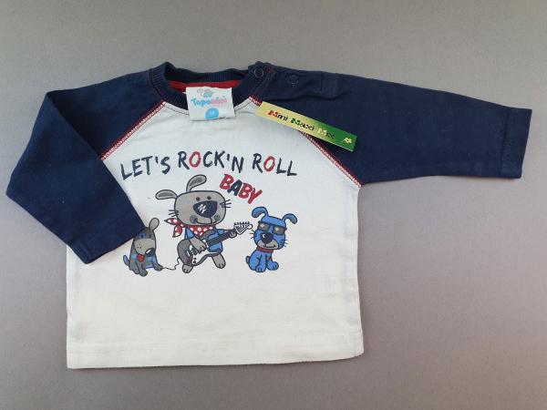 Langarmshirt Gr. 56 Topomini weiß/dunkelblau Rock`n roll