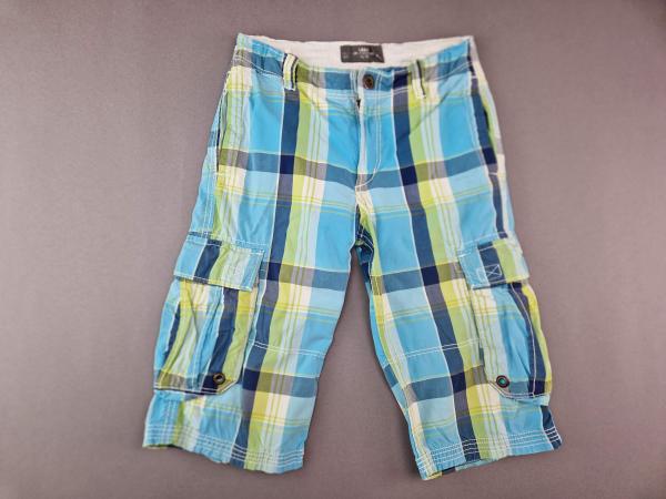 ¾ Hose Gr. 152 H&M hellblau/grün/weiß kariert