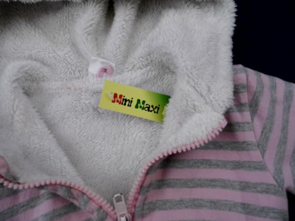 Sweatjacke Gr. 62/68 mit Kuschelfleece altrosa/grau Kaputze