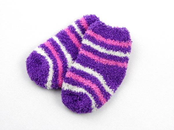 Kuschelsocken 12cm Gr. 19-21 lila gestreift