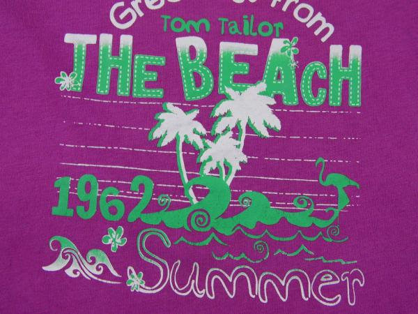T-Shirt Gr. 116/122 Tom Taylor flieder mit Kultmotiv Beach