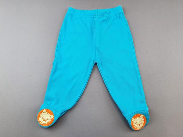 Stoffhose Gr. 62/68 blau mit Füßchen Schlafihose