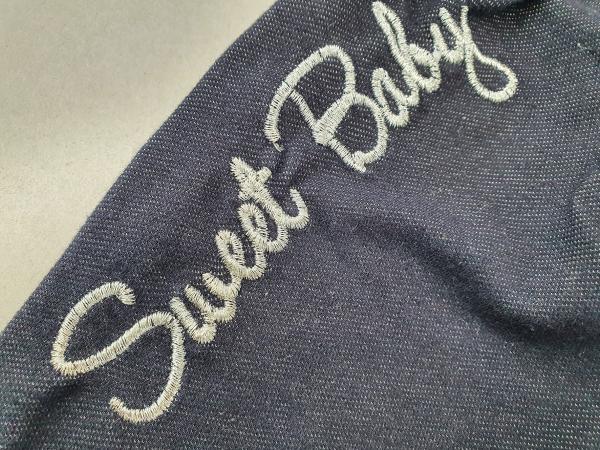 Sweatjeans Gr. 68 dunkelblau gerafft mit Gummibund Glitzerschrift