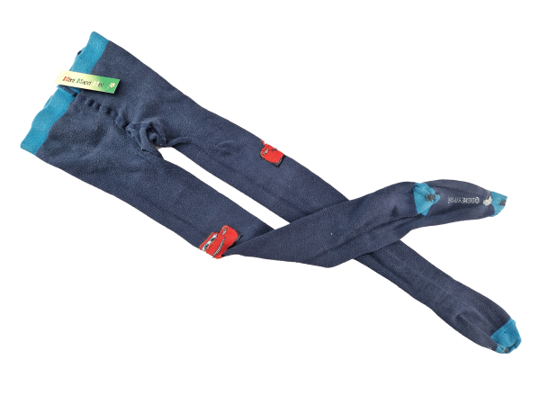 Strumpfhose Gr. 122/128 H&M dunkelblau/türkis Cars