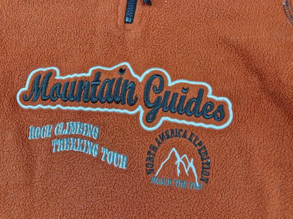 Fleeceshirt Gr. 116/122 Aldi orange/braun Mountain Guides langarm