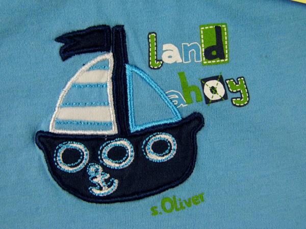 T-Shirt Gr. 68/74 s.Oliver hellblau mit Schiffchen