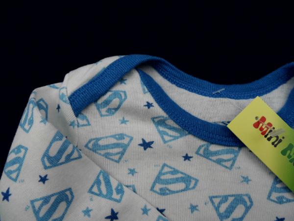 Langarmbody Gr. 56/62 Superbaby Kultmotiv blau/weiß