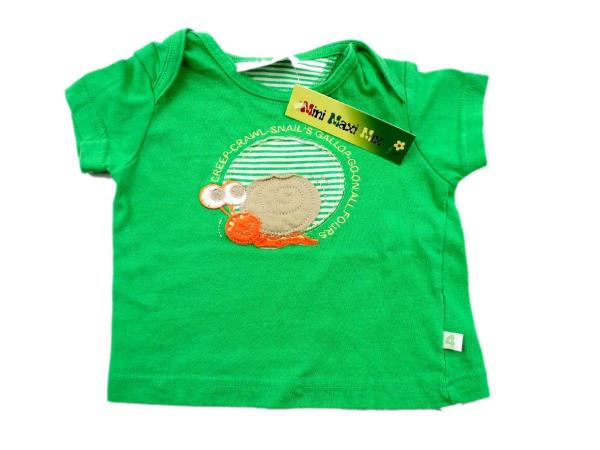 T-Shirt Gr. 50/56 okay grün mit Schnecke