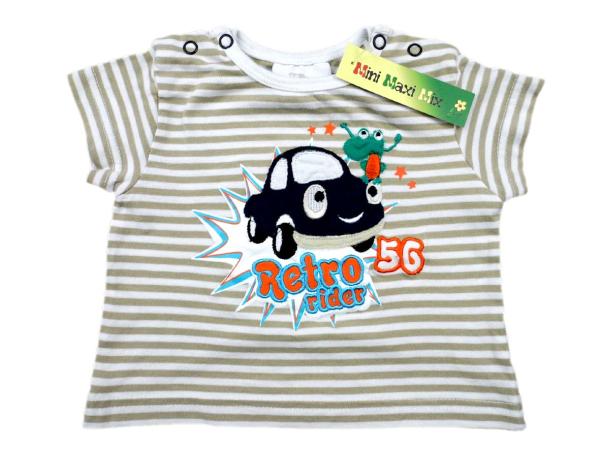 T-Shirt Gr. 56 Topomini beige geringelt mit Auto