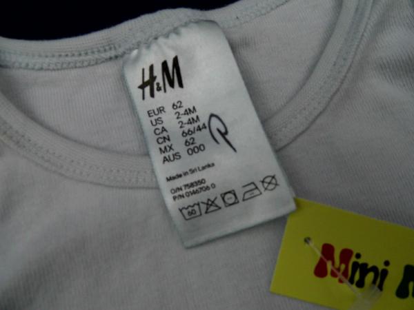 Hemdbody Gr. 62 H&M weiß