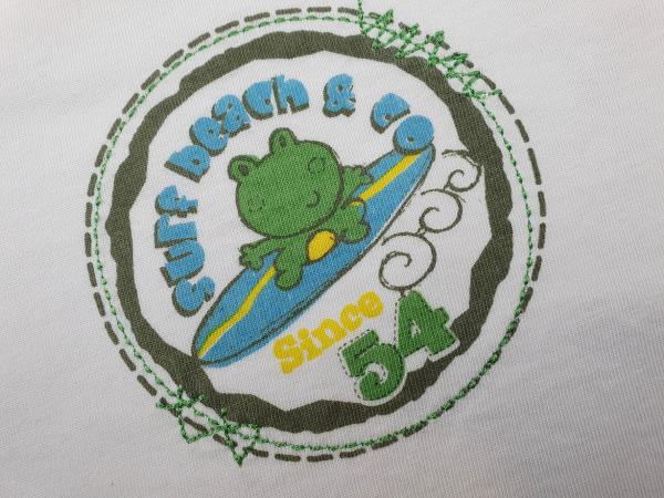 T-Shirt Gr. 86 Topolino weiß/oliv Surf Frosch