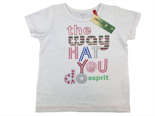 T-Shirt Gr. 92 Esprit weiß mit Glitzerschrift