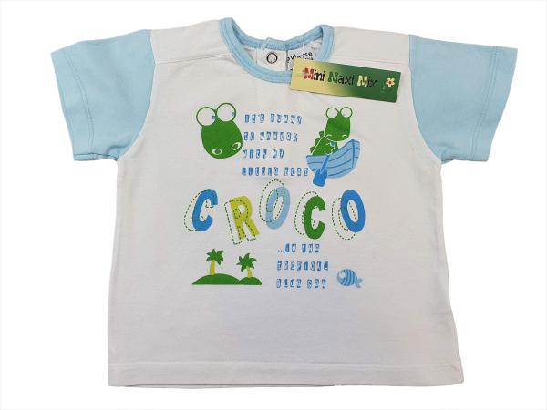 T-Shirt Gr. 68/74 oviesse weiß mit Croco