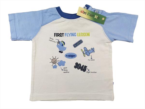 T-Shirt Gr. 68 weiss/hellblau first flying lesson