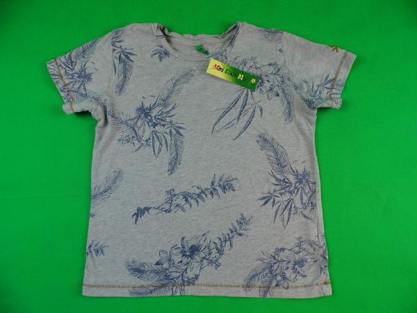 T-Shirt Gr. 116/122 & Gr. 104/110 Benetton grau Blätter