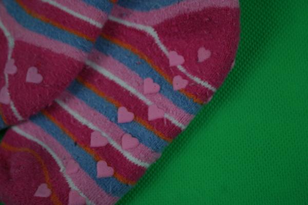 Stoppersocken 13cm Gr. 21-23 pink mit Herzen