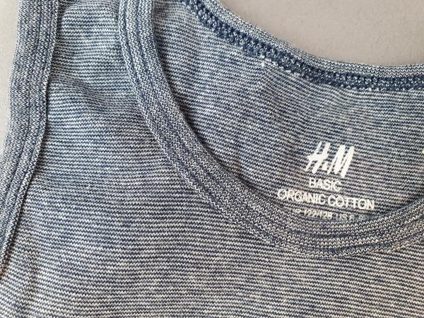 Unterhemd Gr. 122 H&M bio grau gestreift