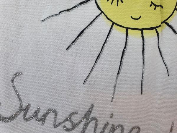 Sommershirt Gr. 92/98 H&M weiß Sonne Glitzer Rüschen