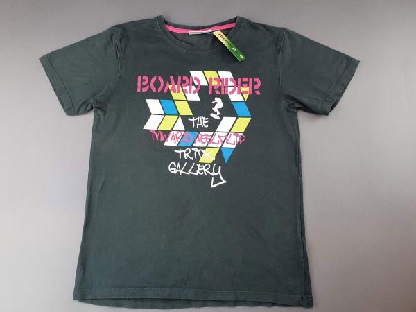 T-Shirt Gr. 158/164 grau mit Aufdruck Board Rider