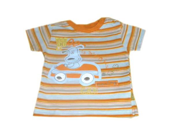 Ringelshirt Gr. 68/74 N-joy orange mit Auto