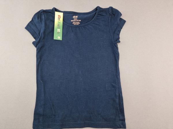 T-Shirt Gr. 92 H&M Bio dunkelblau Basic